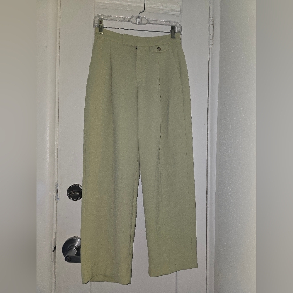 Madewell Cream Chinos Wide-Leg Classic Pleats - Picture 4 of 13